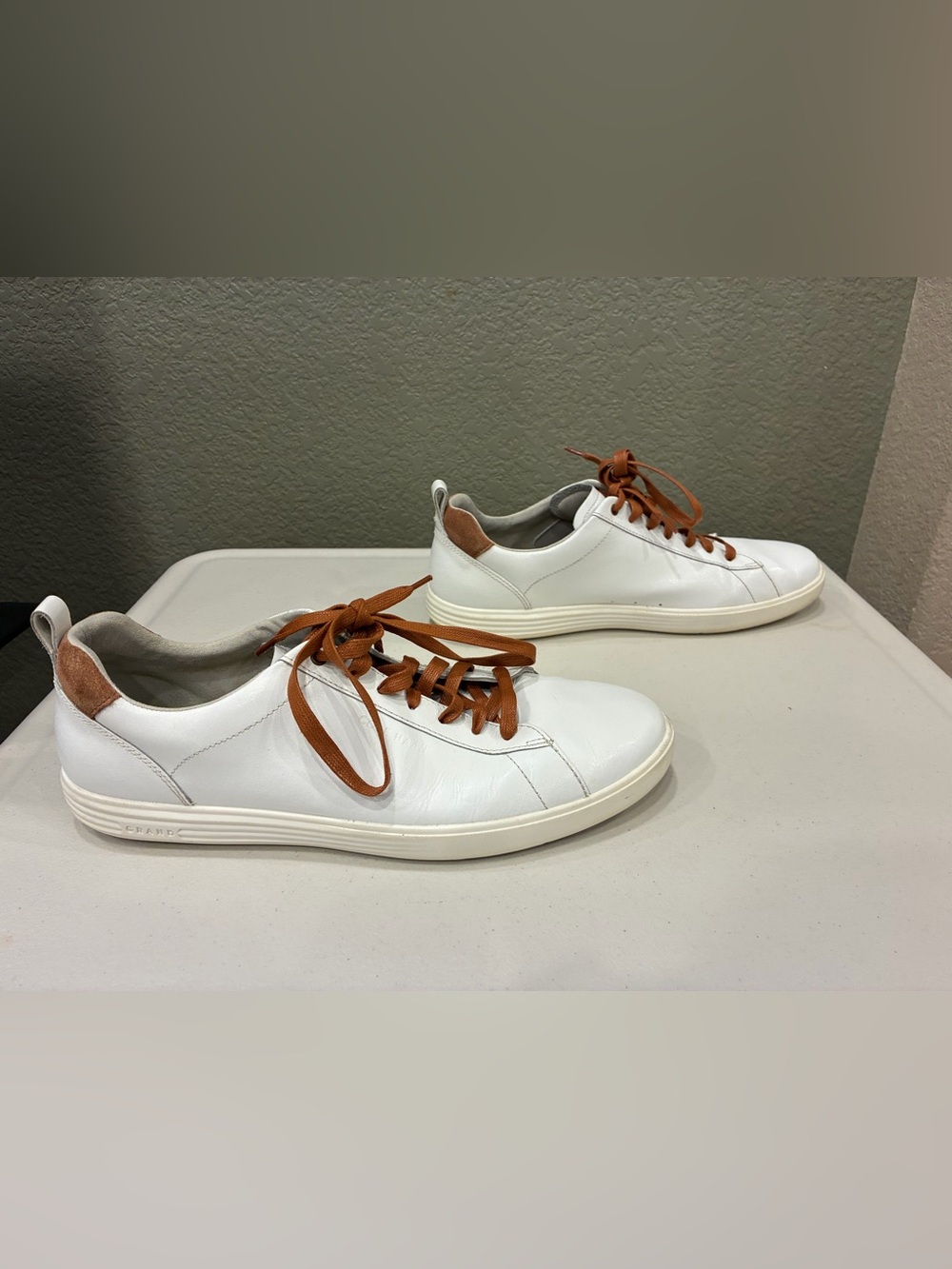 Cole Haan Men's Grand+ Crosscourt Sneakers - White Leather Mens 11.5 C36922
